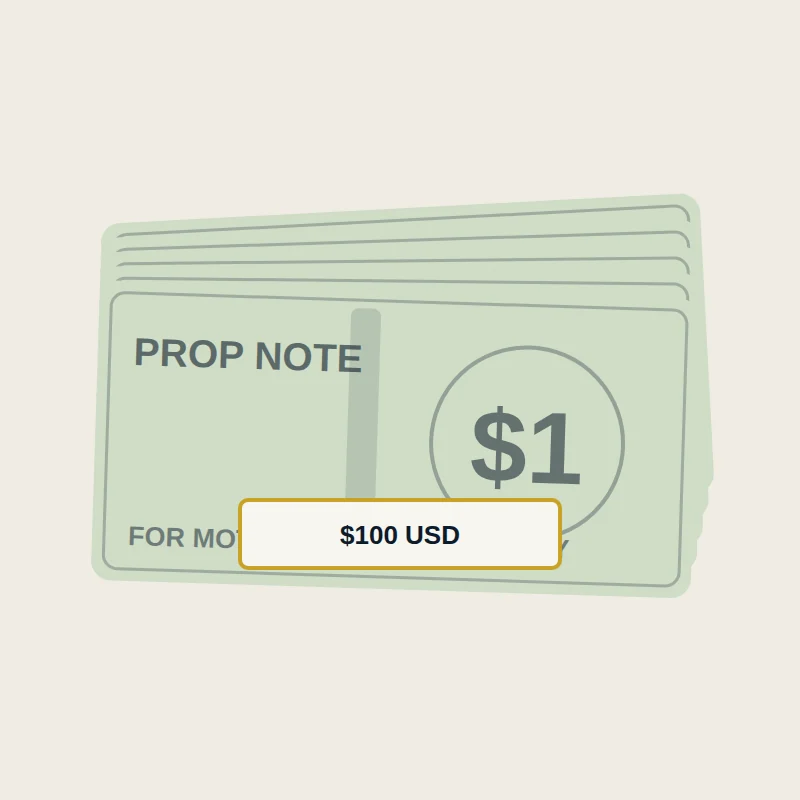 USD $1 Prop Notes — Australian prop money product